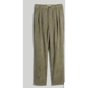 Madewell $98 Curvy Corduroy High Rise Tapered Pants Green Size 2 NH489
